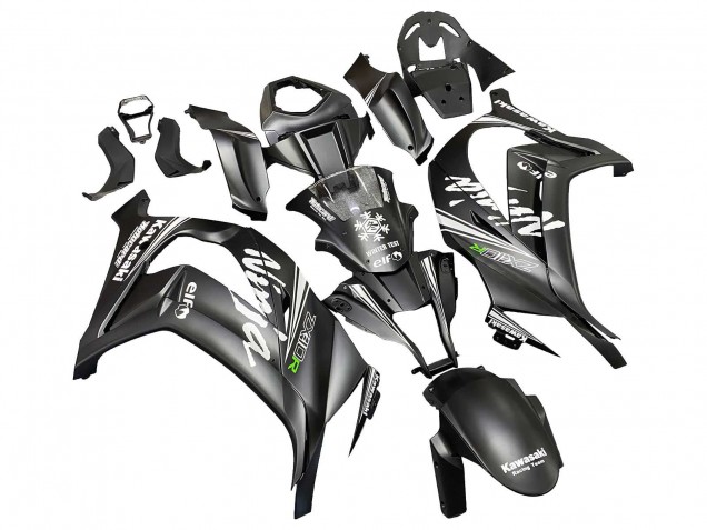 2011-2015 Kawasaki ZX10R Motorcycle Fairings - Matte Black Green Elf Canada