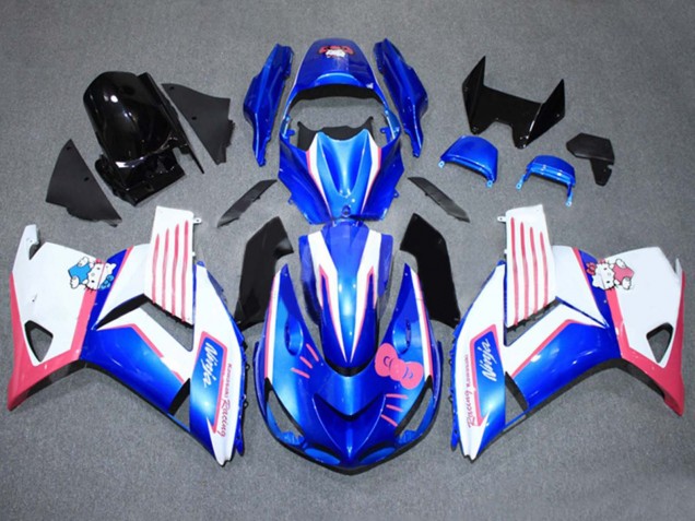 2006-2011 Kawasaki ZX14R ZZR1400 Motorcycle Fairings - Blue White Pink Canada