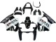 2000-2002 Kawasaki ZX6R Motorcycle Fairings - Glossy Black White West Michelin Canada