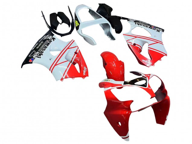 2000-2002 Kawasaki ZX6R Motorcycle Fairings - White Red Black Canada