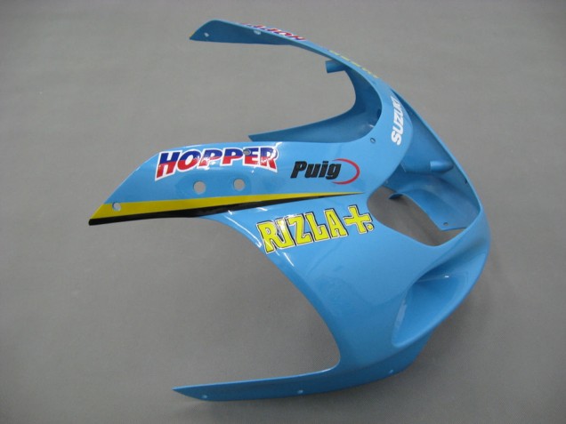 2000-2002 Suzuki GSXR1000 Motorcycle Fairings - Light Blue Yellow Black Motul Rizla Canada