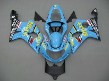 2000-2002 Suzuki GSXR1000 Motorcycle Fairings - Light Blue Yellow Black Motul Rizla Canada