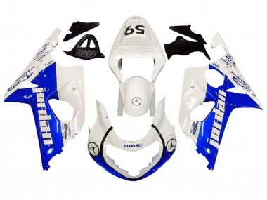 2000-2002 Suzuki GSXR1000 Motorcycle Fairings - White Blue Jordan 59 Canada