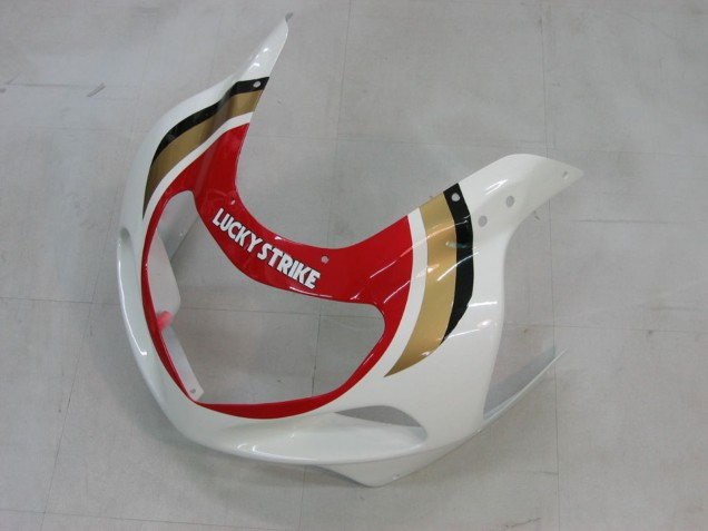 2000-2002 Suzuki GSXR1000 Motorcycle Fairings - White Red Lucky Strike Canada