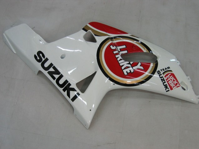 2000-2002 Suzuki GSXR1000 Motorcycle Fairings - White Red Lucky Strike Canada