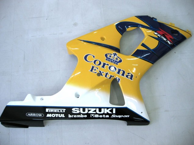 2000-2002 Suzuki GSXR1000 Motorcycle Fairings - Yellow Dark Blue White Motul Corona Canada