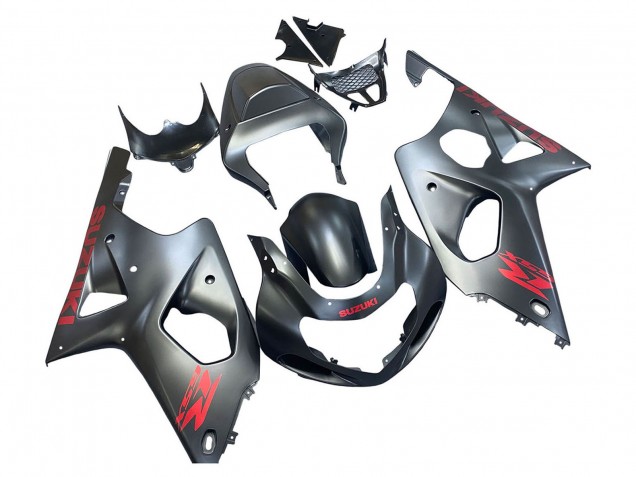 2000-2002 Suzuki GSXR1000 Motorcycle Fairings - Matte Grey Red Decal Canada