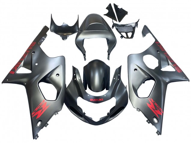 2000-2002 Suzuki GSXR1000 Motorcycle Fairings - Matte Grey Red Decal Canada
