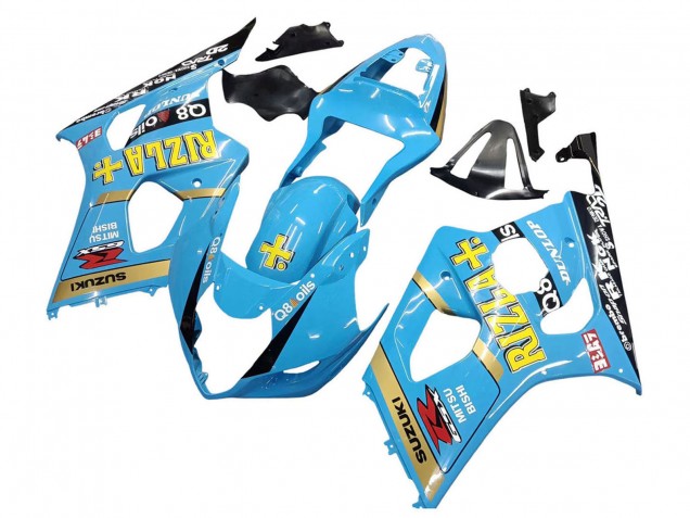 2003-2004 Suzuki GSXR 1000 Motorcycle Fairings - Light Blue Yellow Black Rizla Motul Canada