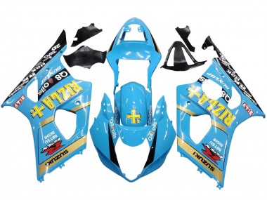 2003-2004 Suzuki GSXR 1000 Motorcycle Fairings - Light Blue Yellow Black Rizla Motul Canada