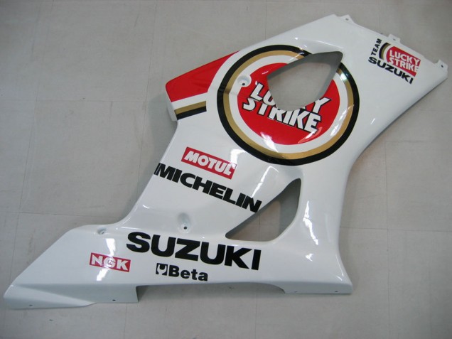 2003-2004 Suzuki GSXR 1000 Motorcycle Fairings - White Red Motul Lucky Strike Canada