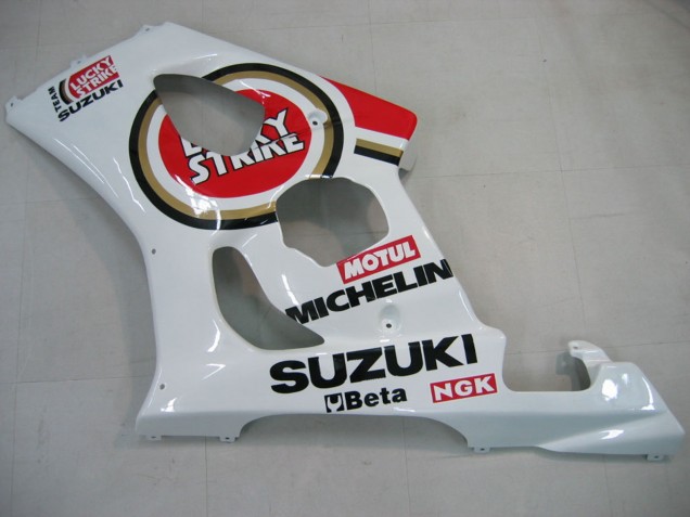 2003-2004 Suzuki GSXR 1000 Motorcycle Fairings - White Red Motul Lucky Strike Canada