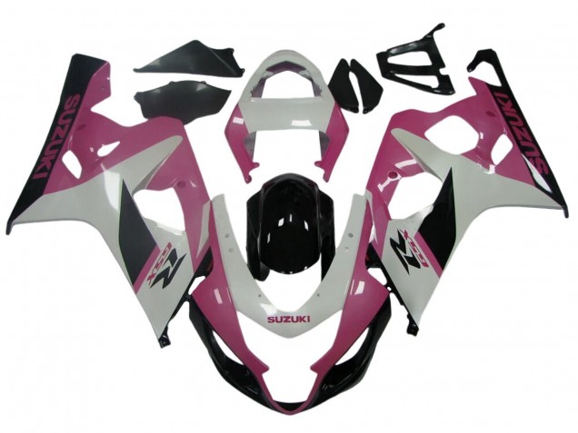 2004-2005 Suzuki GSXR 600 / GSXR 750 Motorcycle Fairings - White Pink Black Canada