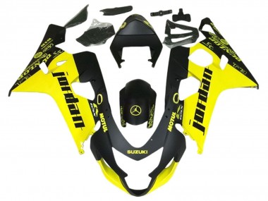 2004-2005 Suzuki GSXR 600 / GSXR 750 Motorcycle Fairings - Black Yellow Jordan Canada