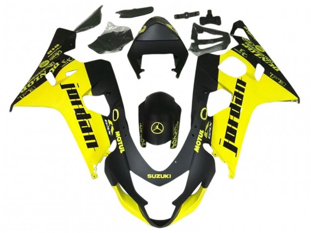 2004-2005 Suzuki GSXR 600 / GSXR 750 Motorcycle Fairings - Black Yellow Jordan Canada