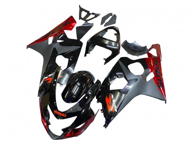 2004-2005 Suzuki GSXR 600 / GSXR 750 Motorcycle Fairings - Black Grey Red Canada
