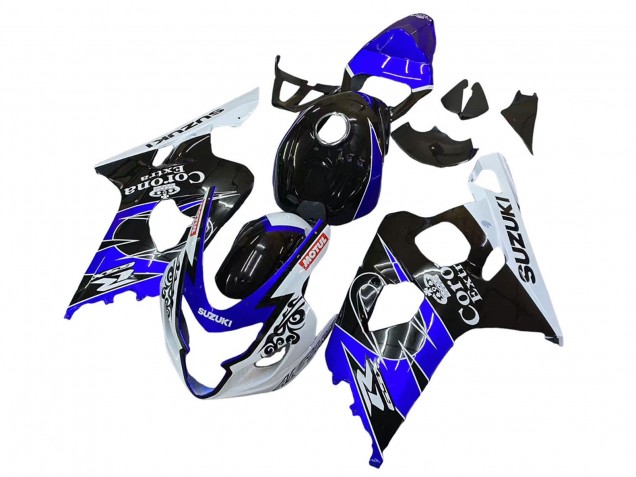 2004-2005 Suzuki GSXR 600 / GSXR 750 Motorcycle Fairing - White Blue Black Corona Motul Canada