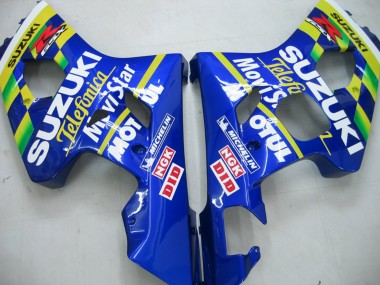 2004-2005 Suzuki GSXR 600 / GSXR 750 Motorcycle Fairings - Blue White Yellow Green Telefonica Motul MoviStar Canada