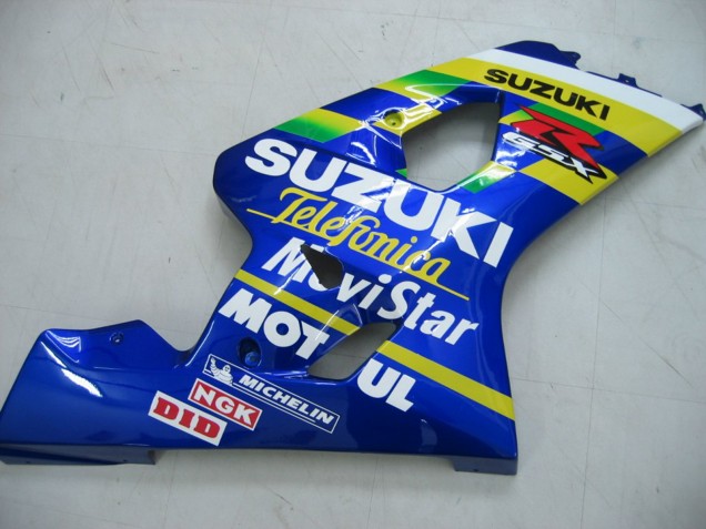 2004-2005 Suzuki GSXR 600 / GSXR 750 Motorcycle Fairings - Blue White Yellow Green Telefonica Motul MoviStar Canada