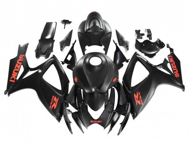 2004-2005 Suzuki GSXR 600 / GSXR 750 Motorcycle Fairings - Matte Black Red Decal Canada