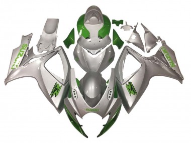 2006-2007 Suzuki GSXR 600 / GSXR 750 Motorcycle Fairings - Silver Green Canada
