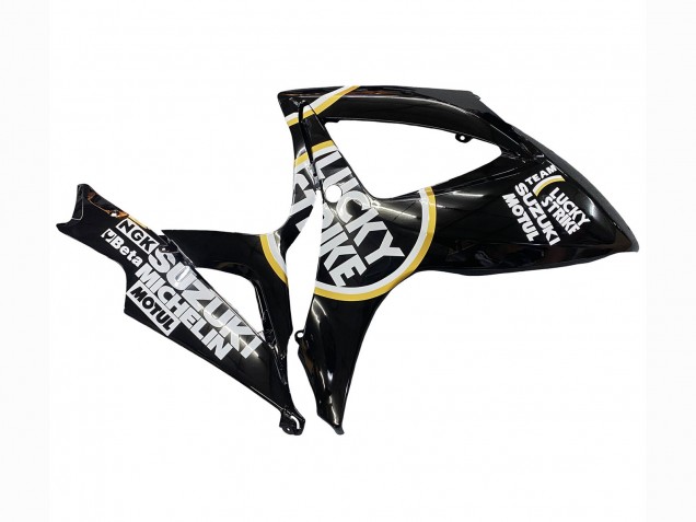 2006-2007 Suzuki GSXR 600 / GSXR 750 Motorcycle Fairings - Glossy Black White Motul Lucky Strike Canada