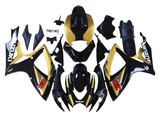 2006-2007 Suzuki GSXR 600 / GSXR 750 Motorcycle Fairings - Gold Glossy Black Red Canada