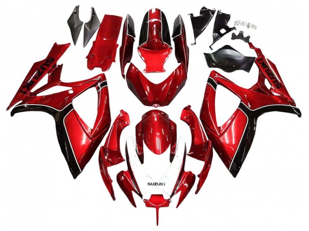 2006-2007 Suzuki GSXR 600 / GSXR 750 Motorcycle Fairings - Red Black Canada