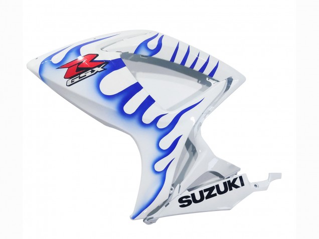 2006-2007 Suzuki GSXR 600 / GSXR 750 Motorcycle Fairings - White Blue Flame Canada
