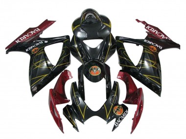 2006-2007 Suzuki GSXR 600 / GSXR 750 Motorcycle Fairings - Glossy Black Red Gold Canada