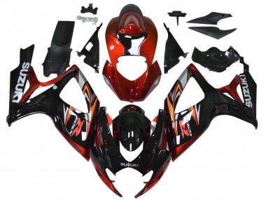 2006-2007 Suzuki GSXR 600 / GSXR 750 Motorcycle Fairings - Red Glossy Black Orange Canada