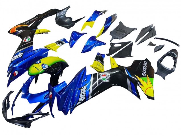 2011-2024 Suzuki GSXR 600 / GSXR 750 Motorcycle Fairings - Blue Yellow Canada