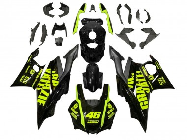 2022-2024 Yamaha YZF R3/R25 Motorcycle Fairings - Black Green ENEOS 46 Canada
