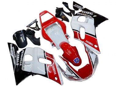 1998-2002 Yamaha YZF 600 R6 Motorcycle Fairings - White Red Black Petronas Yamalube 50th Canada