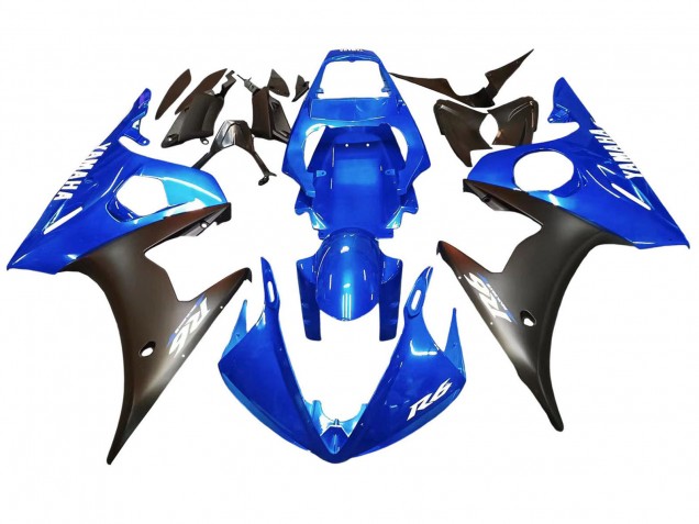 2005 Yamaha YZF 600 R6 Motorcycle Fairings - Blue Matte Black Canada