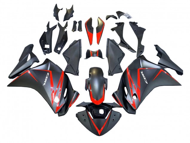 2011-2015 Honda CBR250RR Motorcycle Fairings - Matte Black Red Stripe Canada