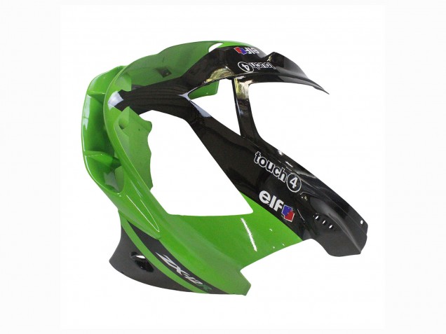 2002-2006 Kawasaki ZX12R Motorcycle Fairing - Green Glossy Black Elf Touch4 Monster Canada