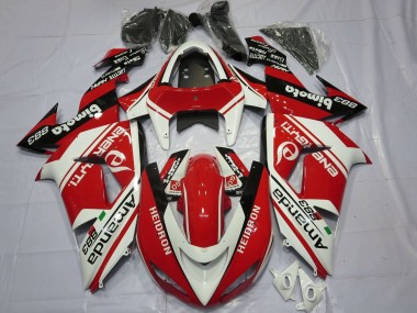 2006-2007 Kawasaki ZX10R Motorcycle Fairings - White Red Black Amauda 883 Heidron Canada