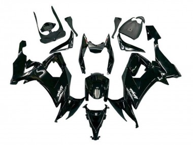 2008-2010 Kawasaki ZX10R Motorcycle Fairings - Glossy Black White Decal Canada