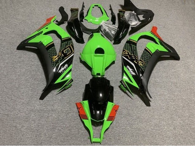 2011-2015 Kawasaki ZX10R Motorcycle Fairings - Green Black Red Honeycomb Canada