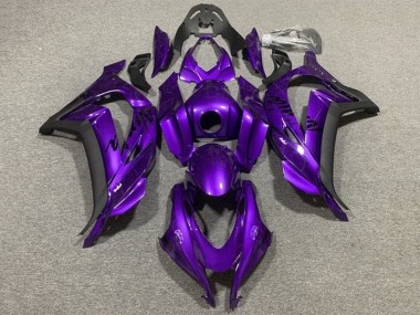 2011-2015 Kawasaki ZX10R Motorcycle Fairings - Purple Matte Black Canada