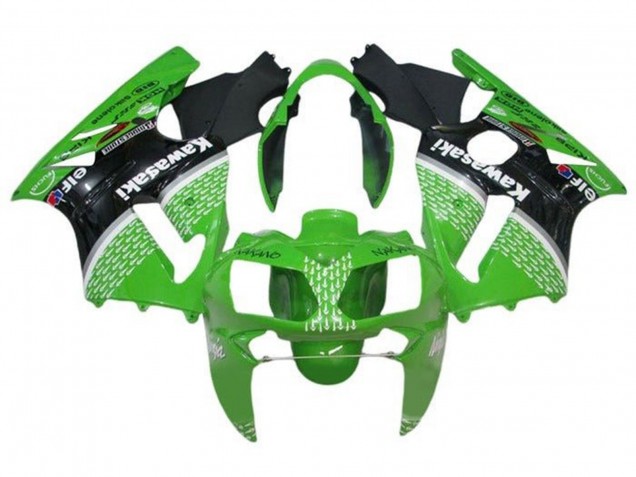 2000-2001 Kawasaki ZX12R Motorcycle Fairings - Green Black White Elf Canada