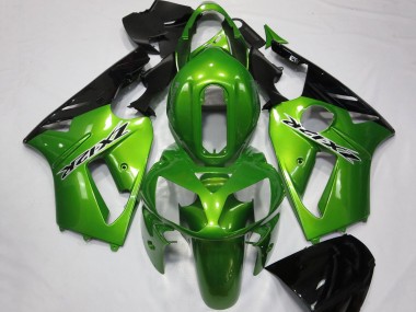 2002-2006 Kawasaki ZX12R Motorcycle Fairings - Green Glossy Black Canada