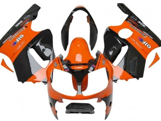2002-2006 Kawasaki ZX12R Motorcycle Fairings - Orange Black Elf Bridgestone Canada