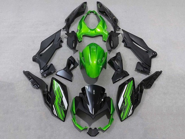2018-2024 Kawasaki Z400 Motorcycle Fairings - Green White Black Canada