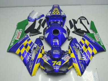 2004-2005 Honda CBR1000RR Motorcycle Fairings - Blue Yellow Green MoviStar Canada