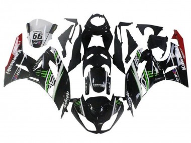 2009-2012 Kawasaki ZX6R Motorcycle Fairings - Glossy Black White Green Red Elf Monster Canada