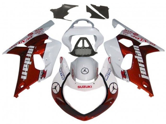 2000-2002 Suzuki GSXR1000 Motorcycle Fairings - White Red Jordan Canada