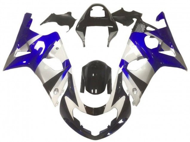 2000-2002 Suzuki GSXR1000 Motorcycle Fairings - Silver Blue Glossy Black Canada