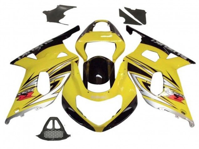 2000-2002 Suzuki GSXR1000 Motorcycle Fairings - Yellow Silver Glossy Black Canada